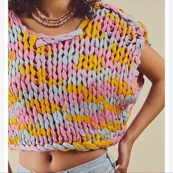 NWOT Free People Cosmic Colors Sweater Vest xs - Picture 3 of 6